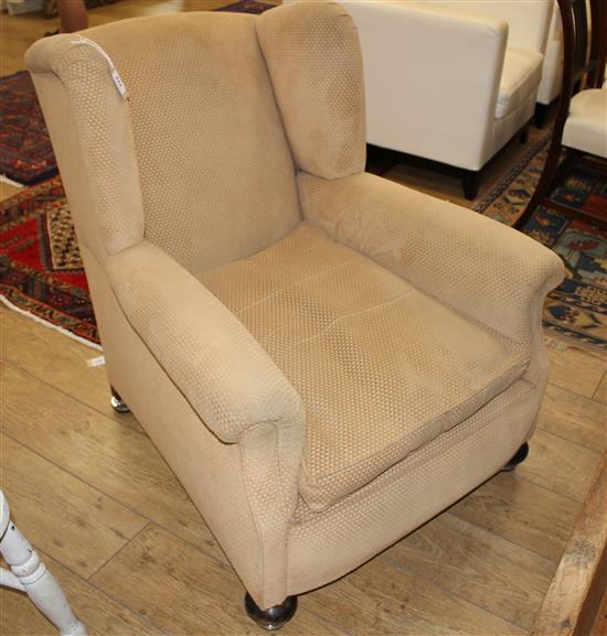 A 1930s wing armchair